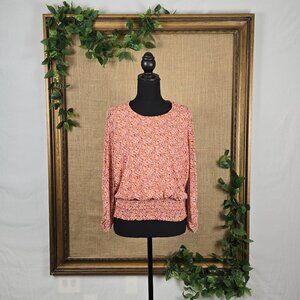 Willow & Root Long Sleeve Floral Open Back Blouse
